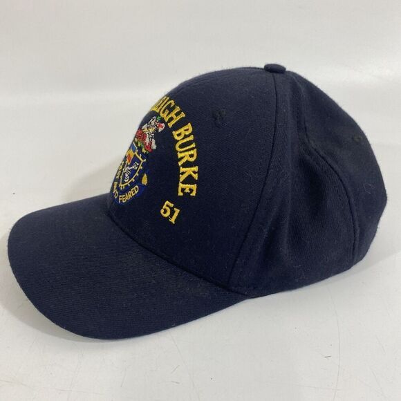 USS Arleigh Burke DDG 51 SnapBack Hat Cap Built To Fight Navy Blue Autographed? - Picture 2 of 6
